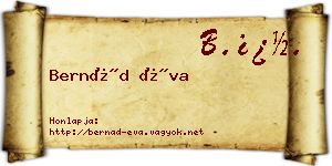 Bernád Éva névjegykártya